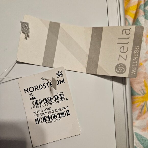 Zella Sports Bra Teal Multi Color Jacqueline Print Size XL - Picture 4 of 13